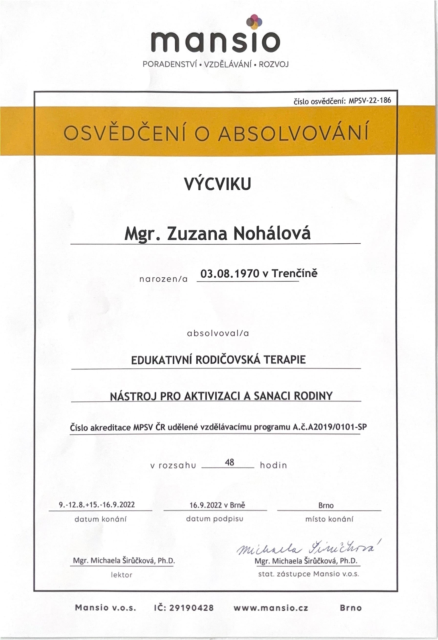 Certifikácia 2